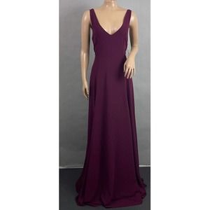 Show Me Your MuMu Dress Women XL Merlot Chiffon Jenn Maxi Bridesmaid Wedding NWT